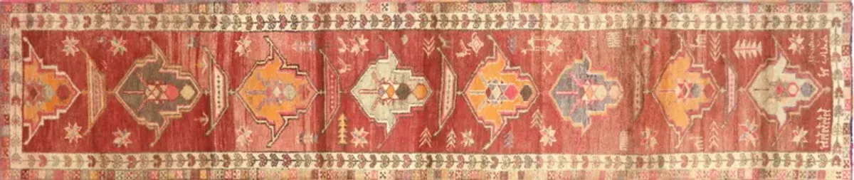 1960s Turkish Oushak Runner - 2'10"x13'6" - Nalbandian - Orange