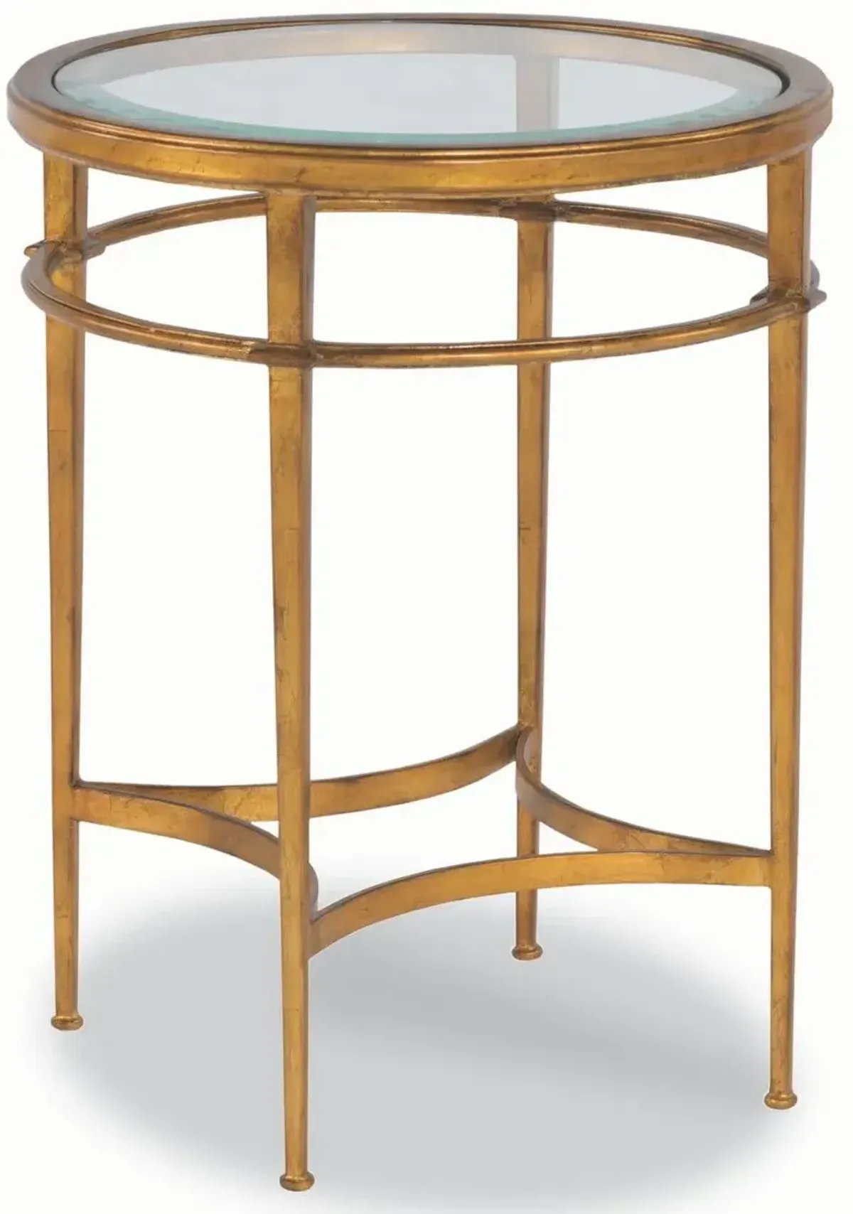 Vienne Round Side Table, Gold Leaf