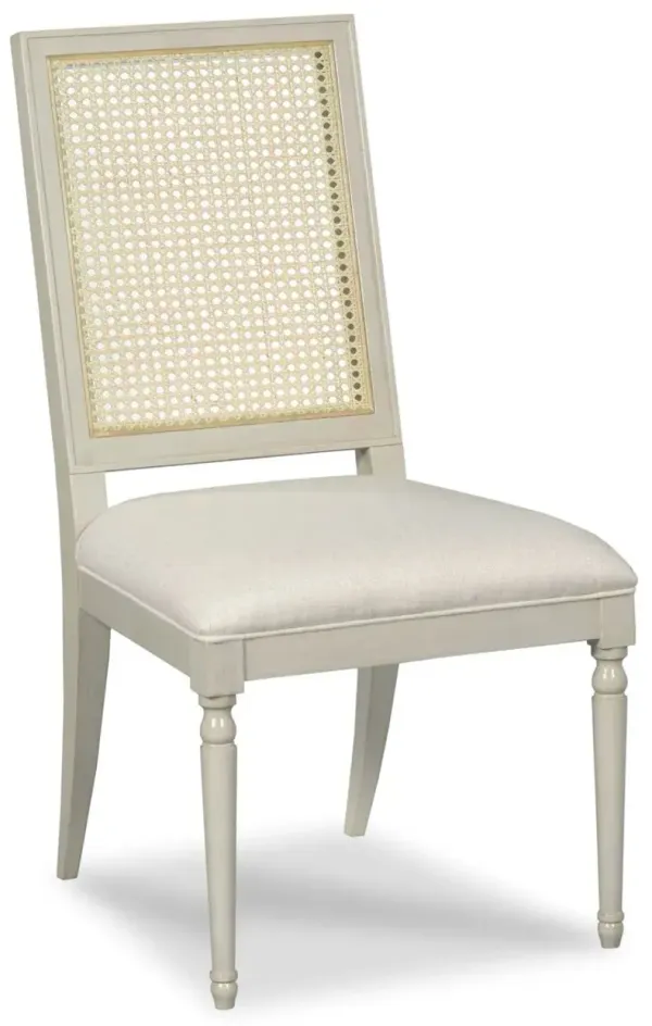 Mariana Cane Side Chair, Graystone/Natural Linen