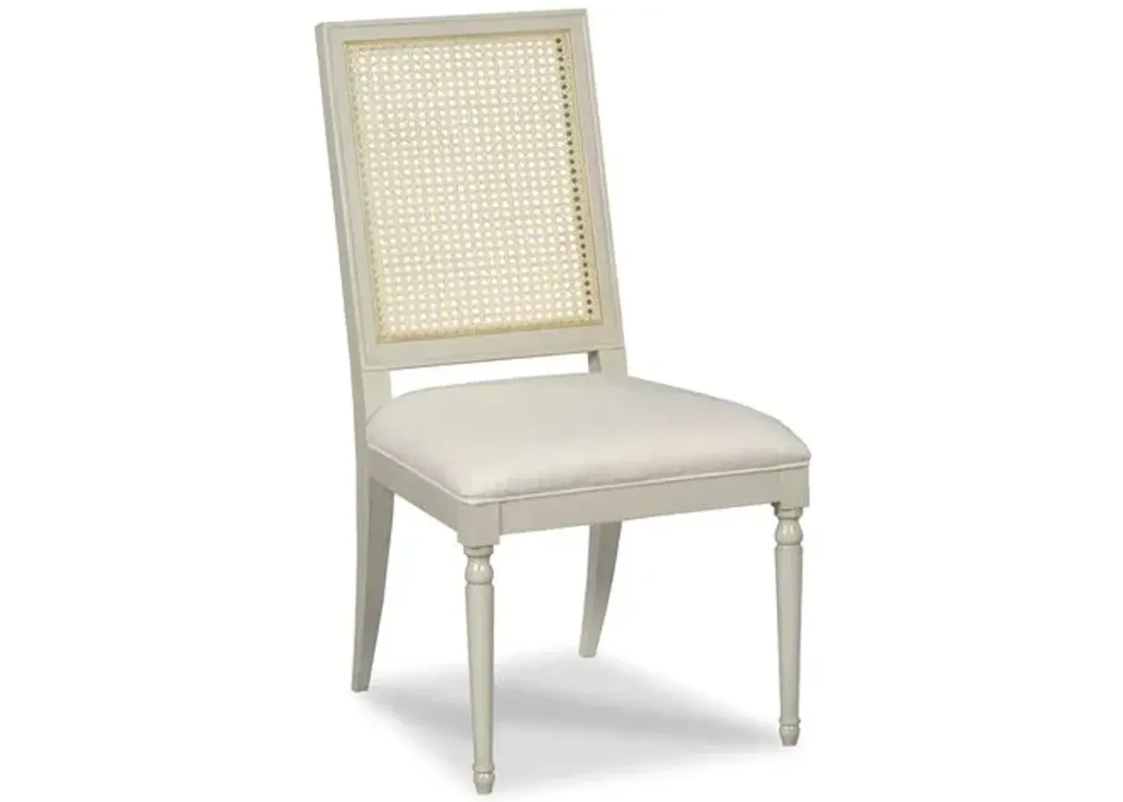 Mariana Cane Side Chair - Graystone/Natural Linen - Beige