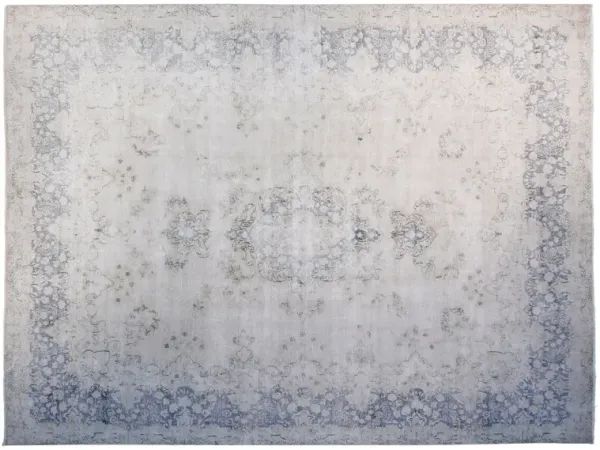 9'6"x12'6" Yigal Hand-Knotted Rug - Ivory/Blue - F.J. Kashanian - Ivory