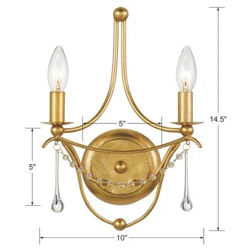 Metro Sconce - Antiqued Gold - Crystorama