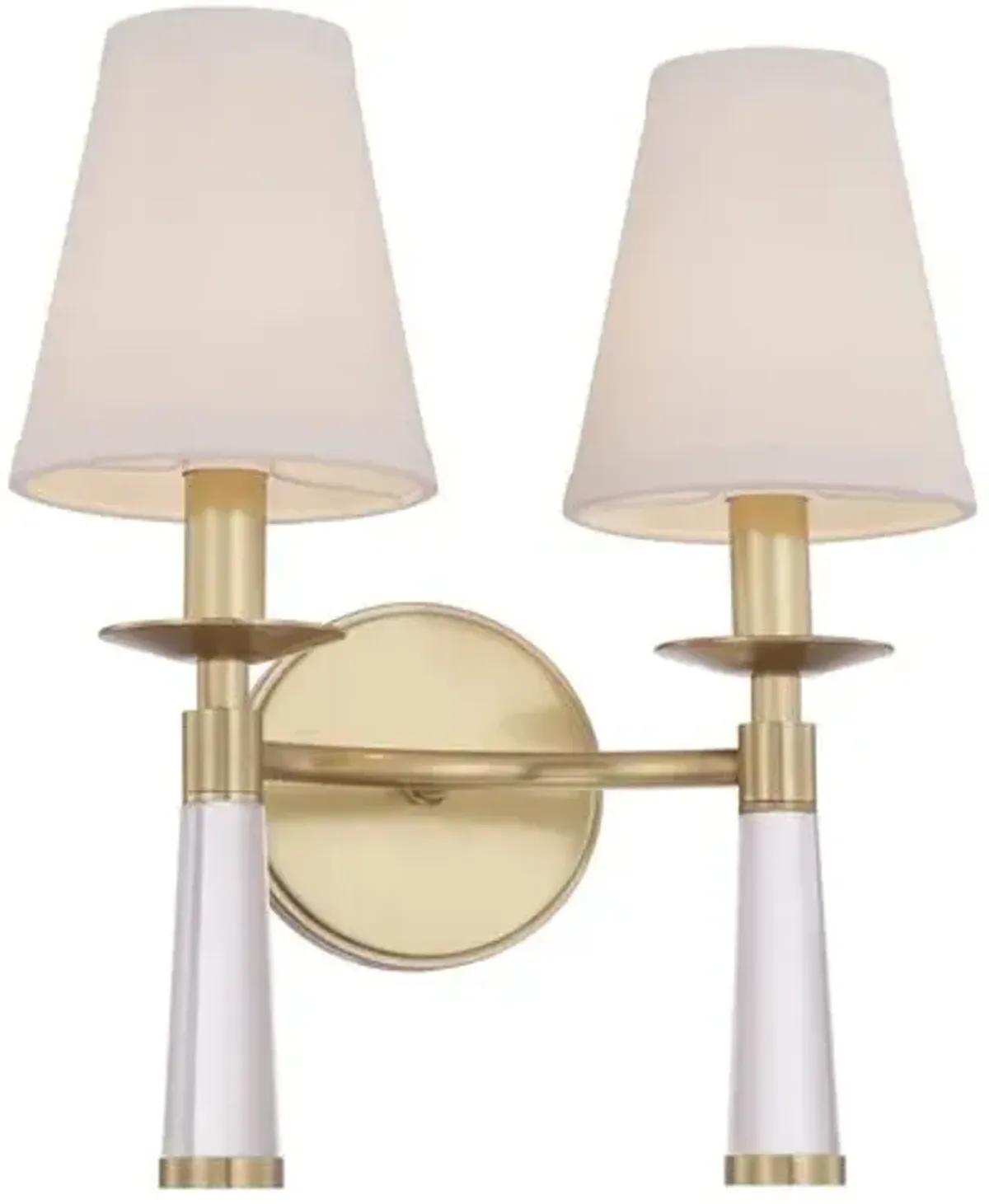 Baxter 2-Light Sconce - Aged Brass - Crystorama - Gold