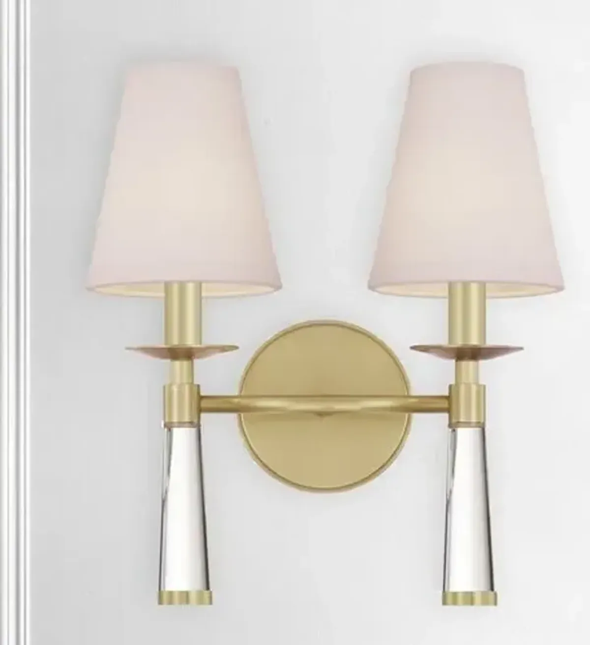 Baxter 2-Light Sconce - Aged Brass - Crystorama - Gold