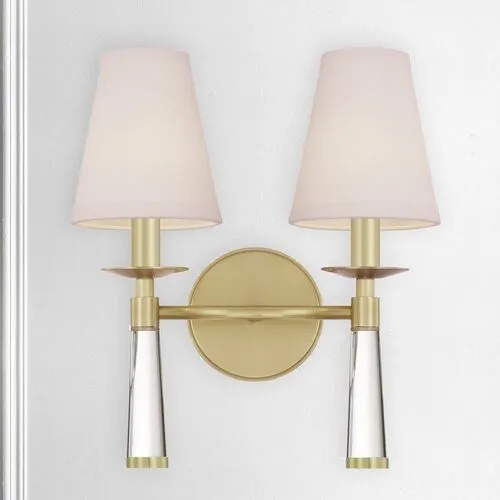 Baxter 2-Light Sconce - Aged Brass - Crystorama - Gold