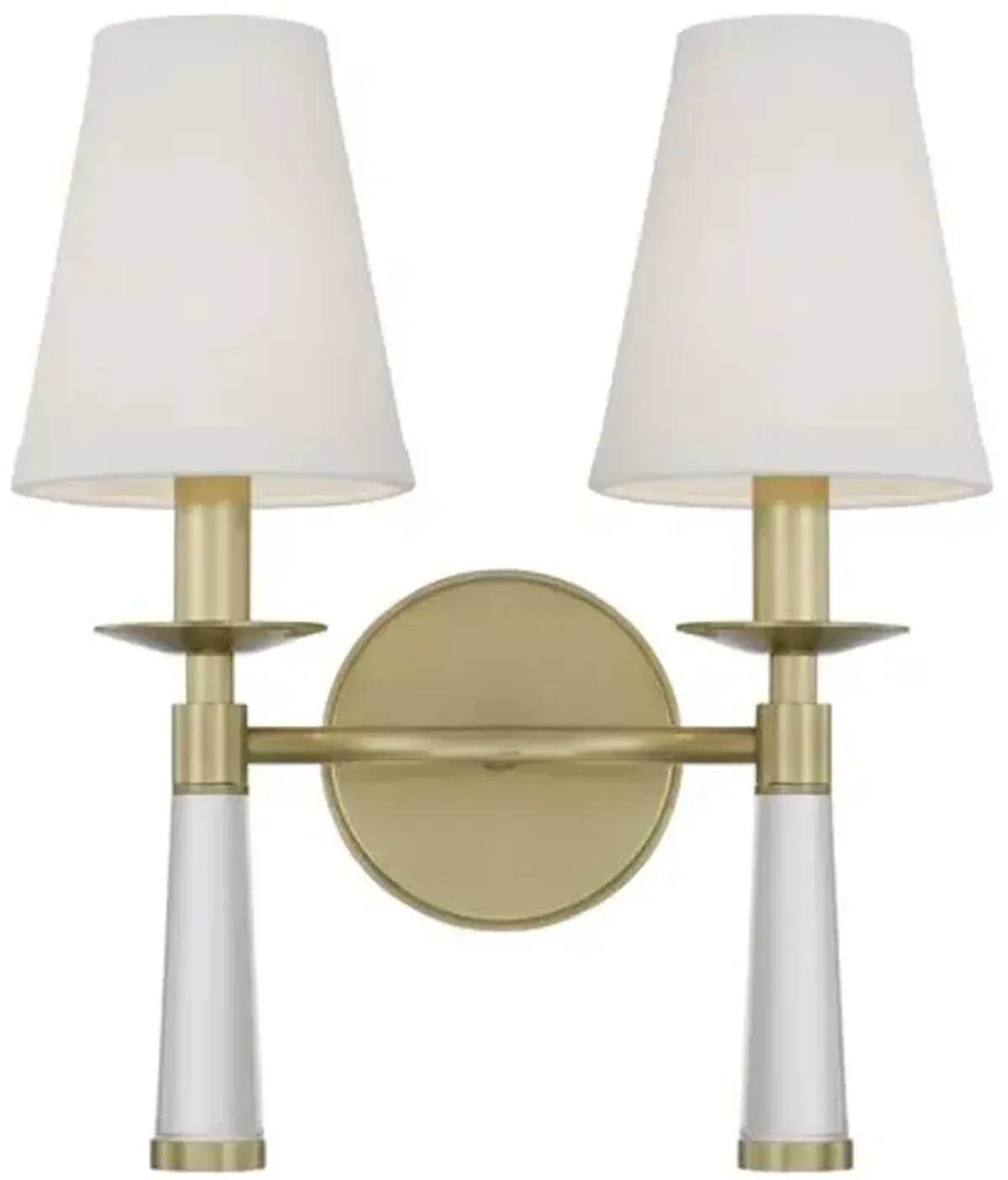 Baxter 2-Light Sconce - Aged Brass - Crystorama - Gold