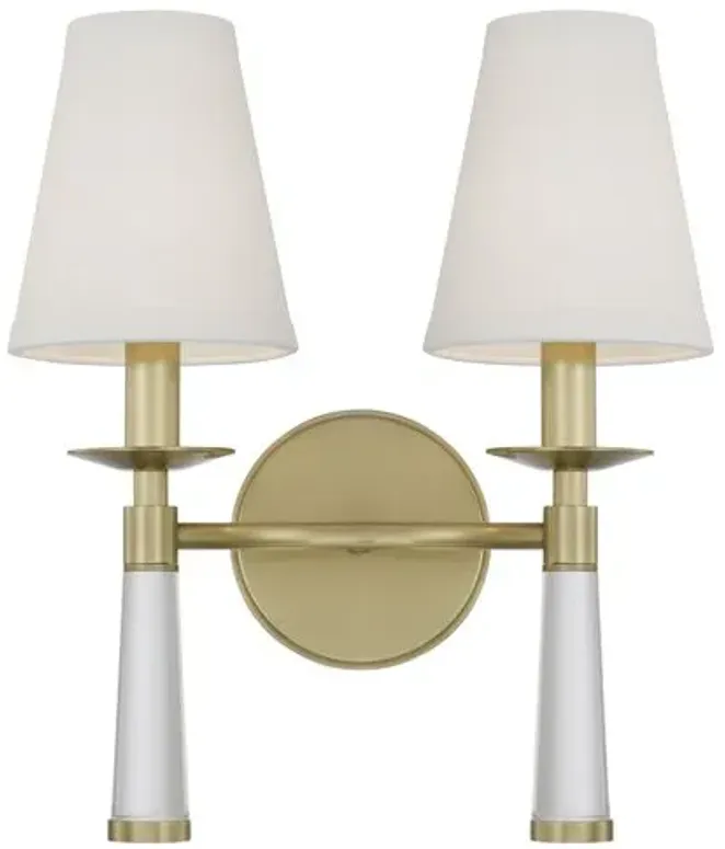 Baxter 2-Light Sconce - Aged Brass - Crystorama - Gold