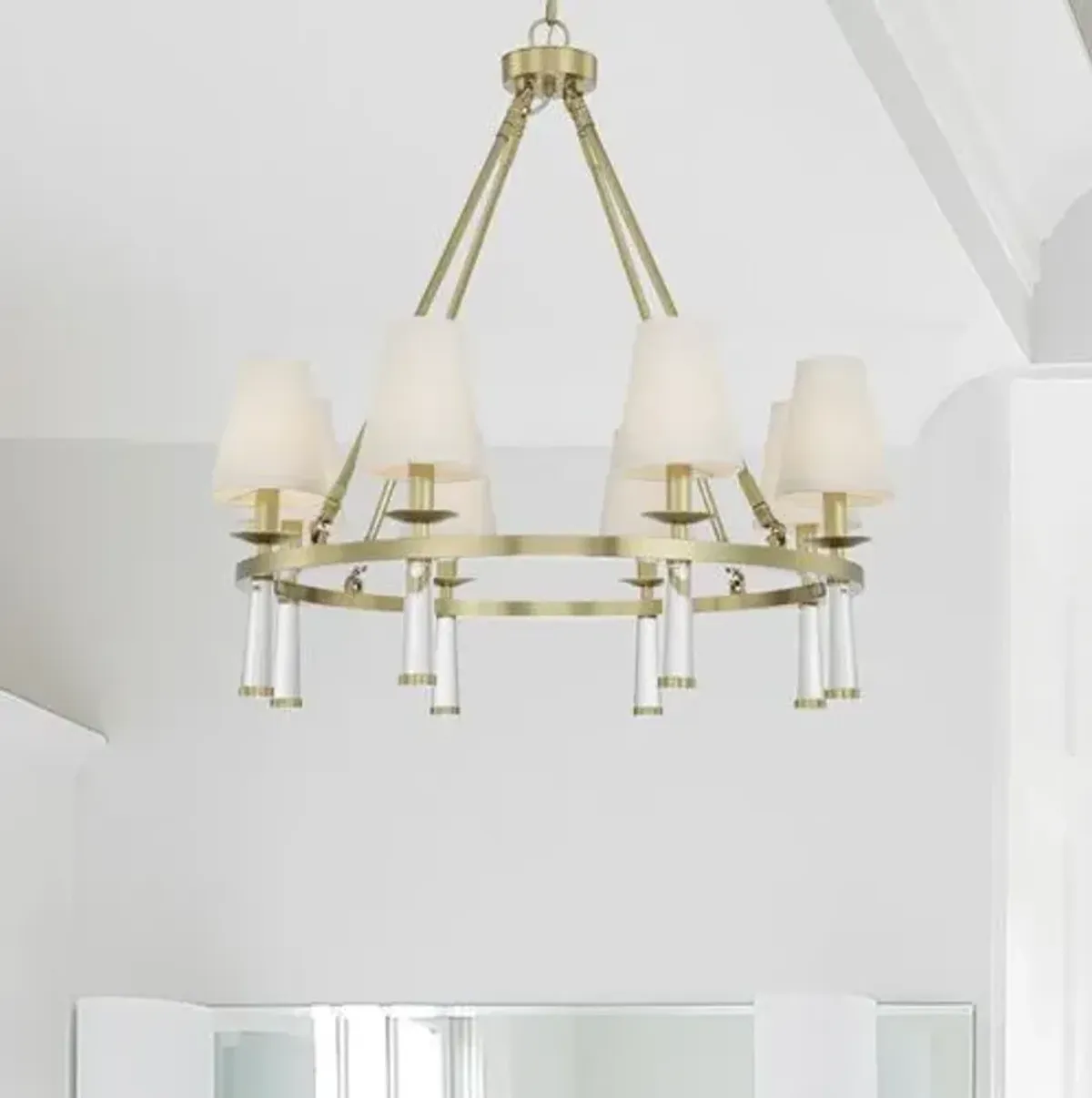 Baxter Chandelier - Aged Brass - Crystorama - Gold