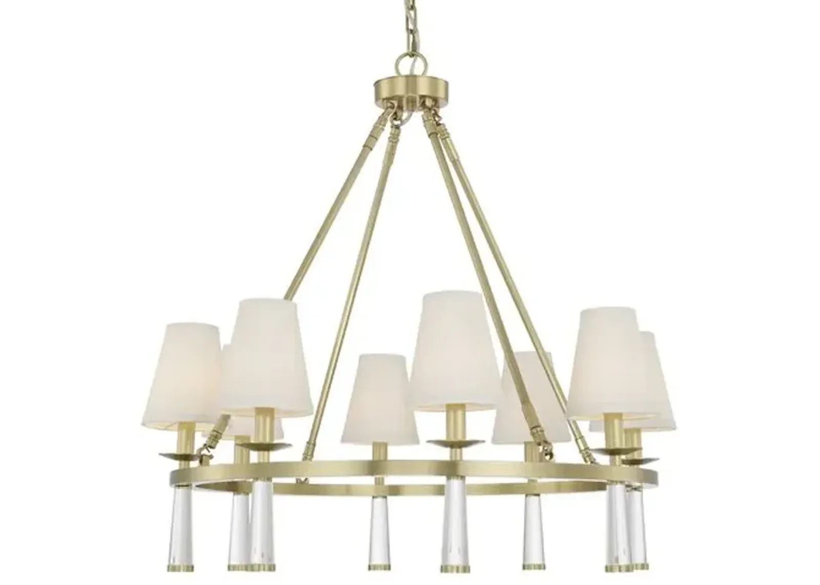 Baxter Chandelier - Aged Brass - Crystorama - Gold