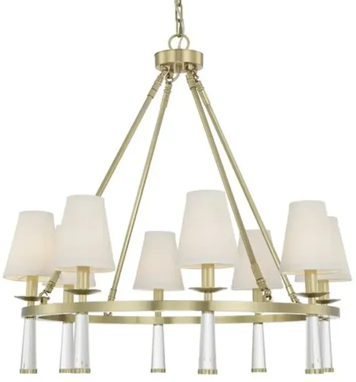 Baxter Chandelier - Aged Brass - Crystorama - Gold