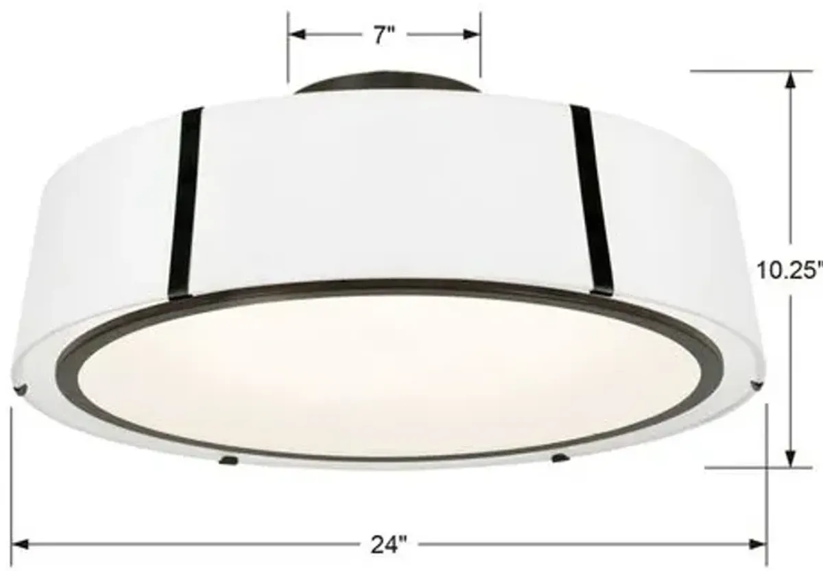 Fulton Flush Mount - Matte Black - Crystorama