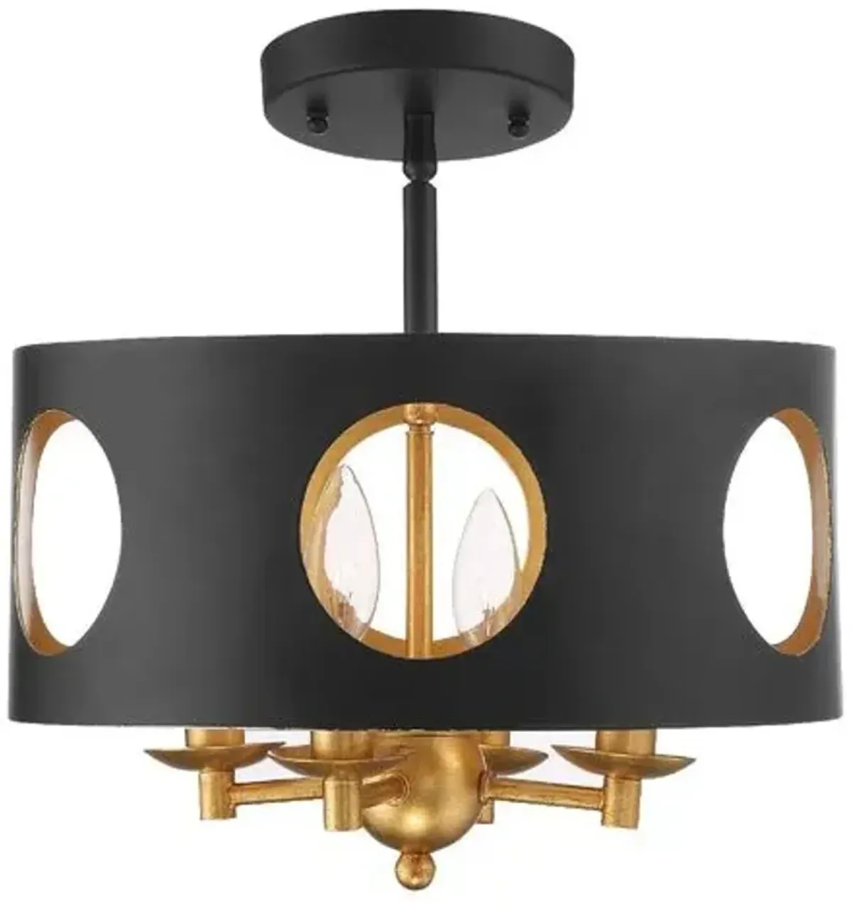 Odelle Flush Mount - Matte Black - Crystorama