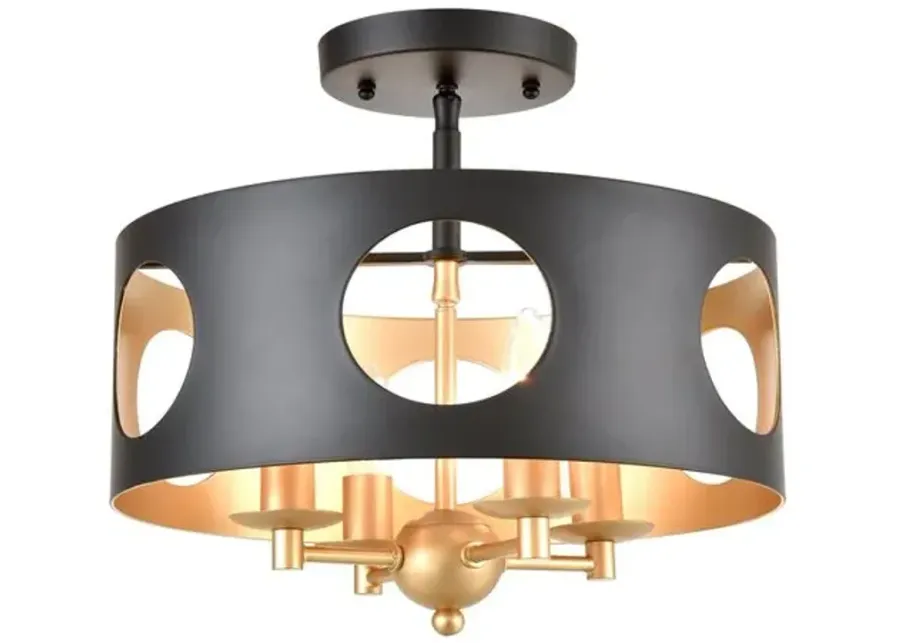 Odelle Flush Mount - Matte Black - Crystorama