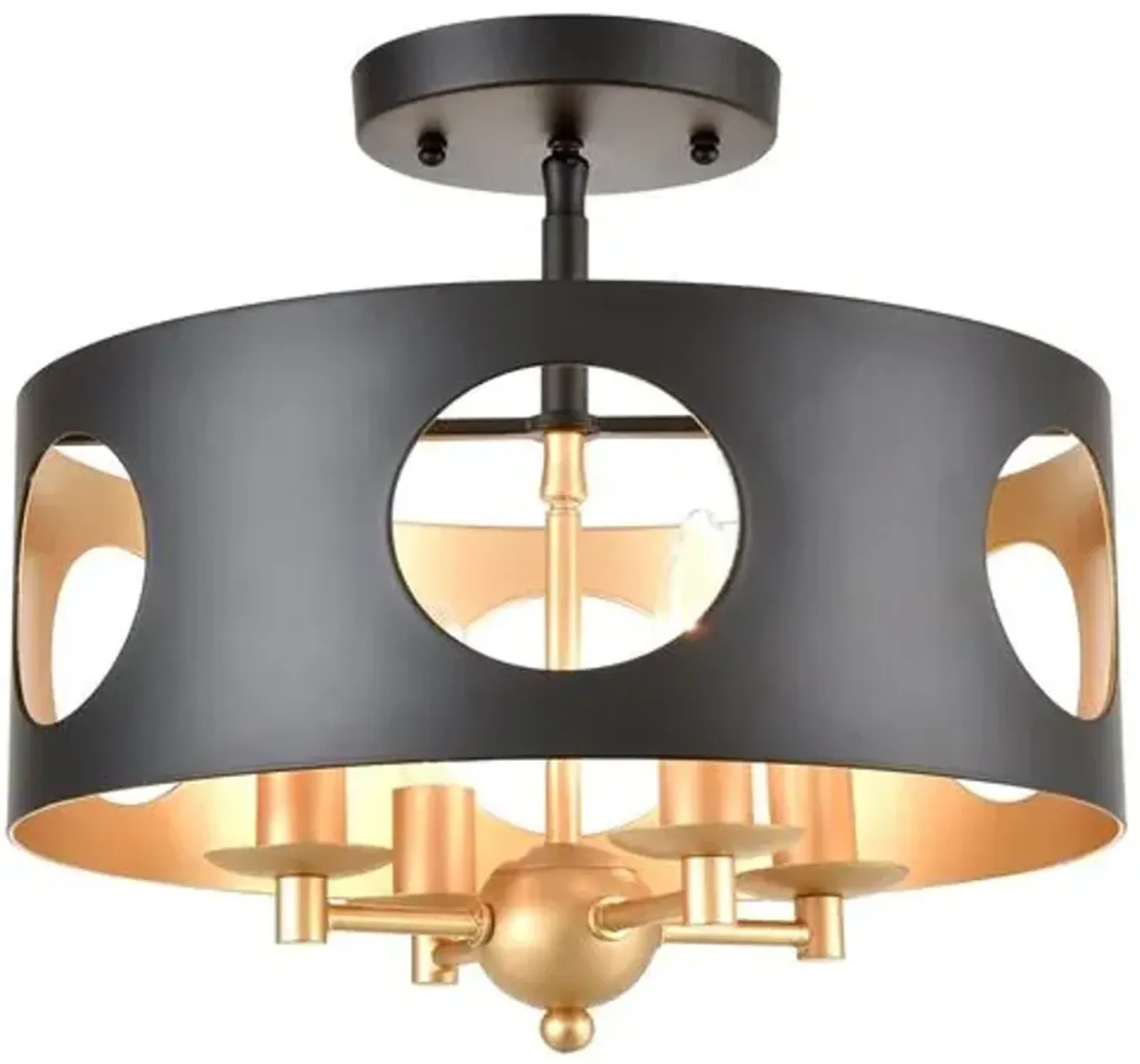 Odelle Flush Mount - Matte Black - Crystorama