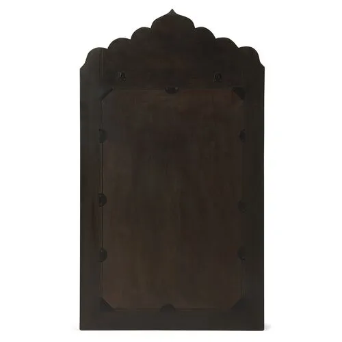 Lambeth Teak-Inlay Wall Mirror - Ivory - Handcrafted
