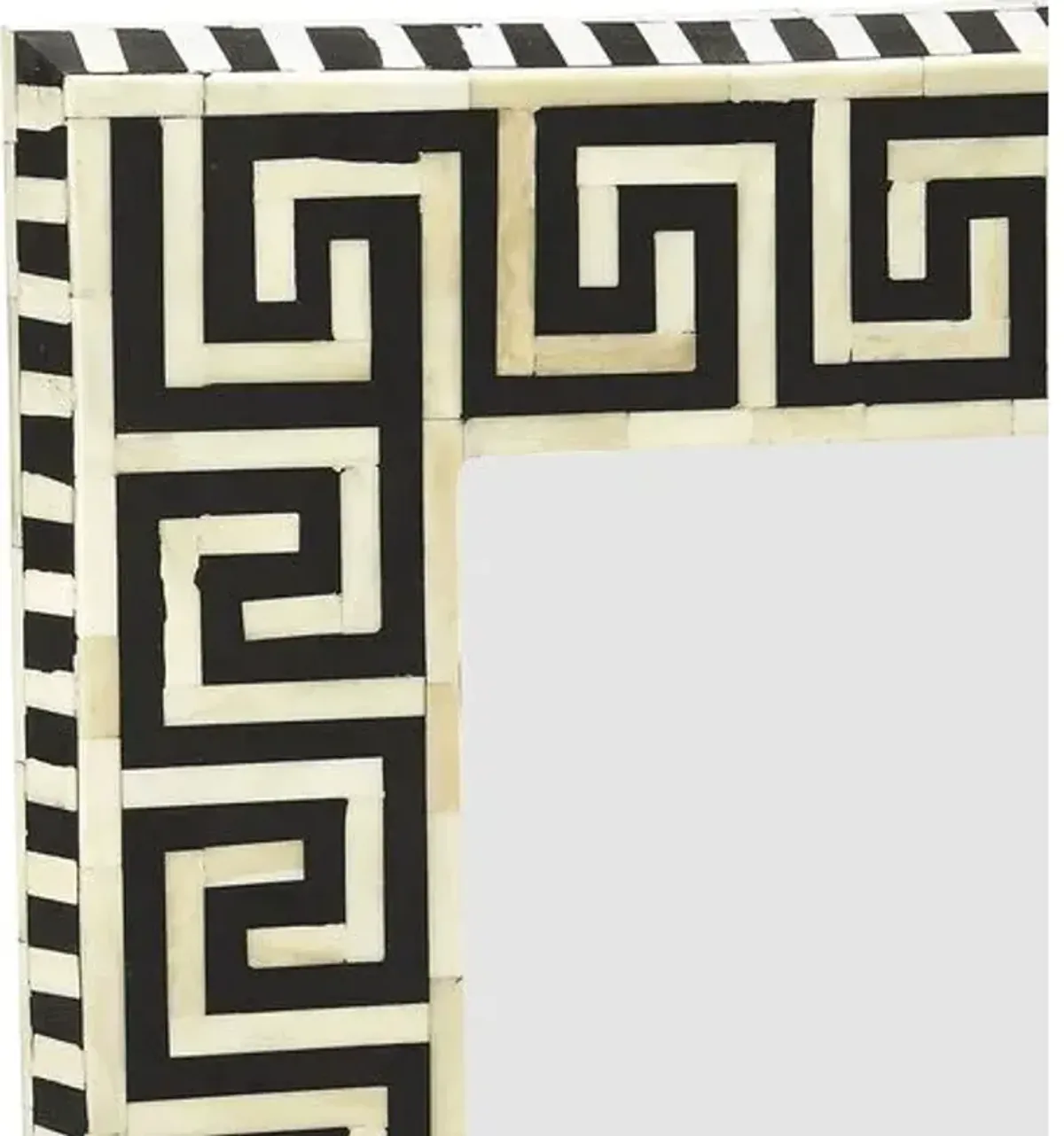 Maynard Bone Inlay Wall Mirror - Black/Ivory - Handcrafted