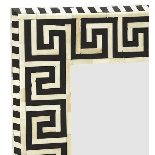 Maynard Bone Inlay Wall Mirror - Black/Ivory - Handcrafted