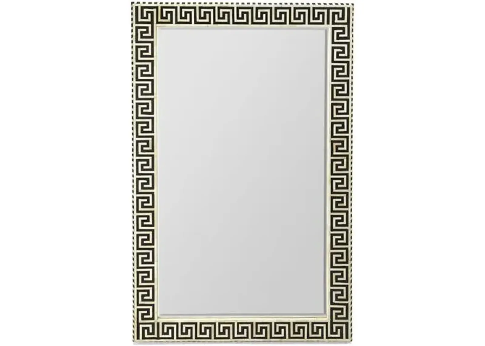 Maynard Bone Inlay Wall Mirror - Black/Ivory - Handcrafted