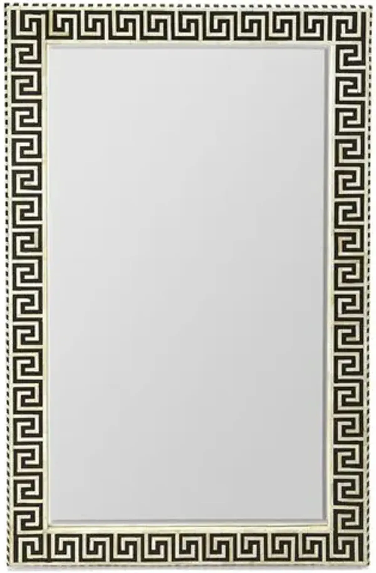 Maynard Bone Inlay Wall Mirror - Black/Ivory - Handcrafted