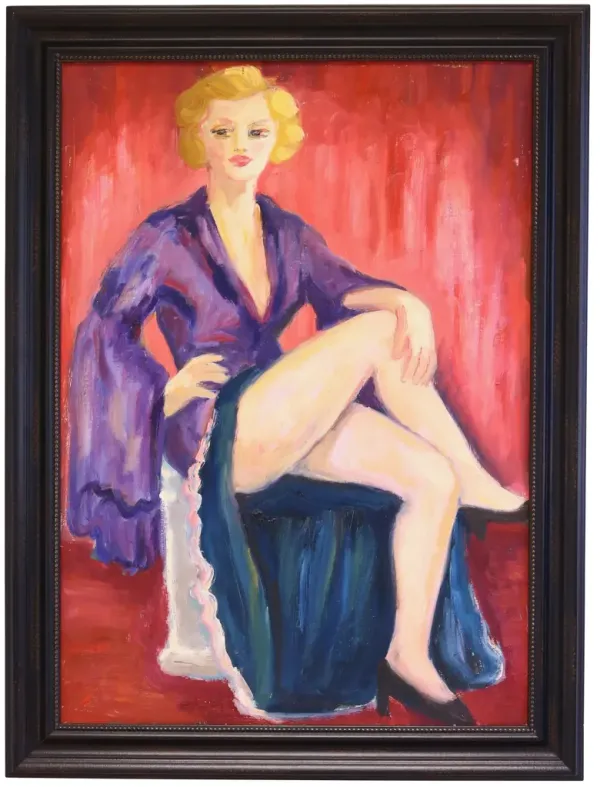 Midcentury French Portrait - Rose Victoria - Red