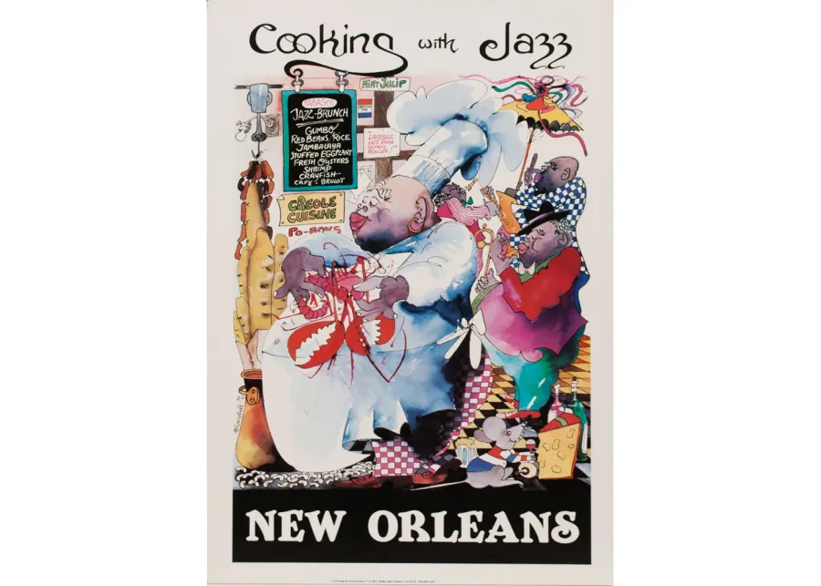 Leo Meiersdorff Cooking with Jazz Poster - Red