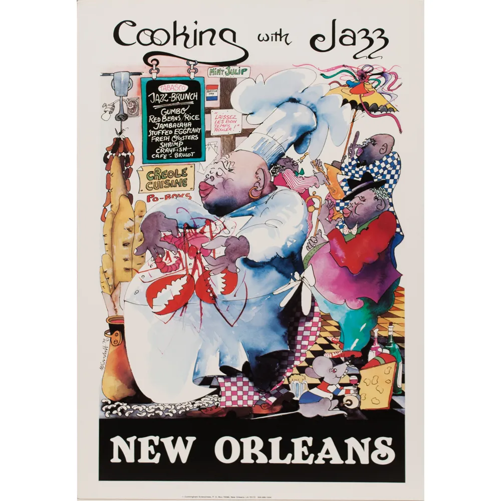 Leo Meiersdorff Cooking with Jazz Poster - Red