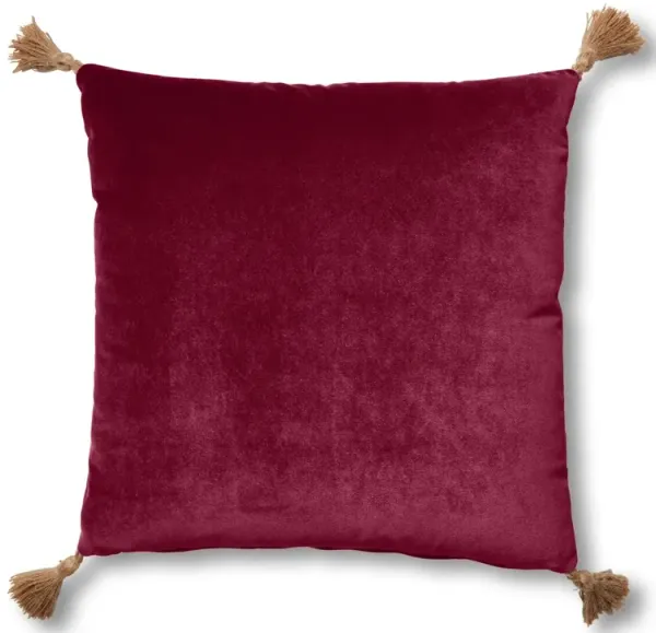 Lou 19x19 Pillow, Currant Velvet