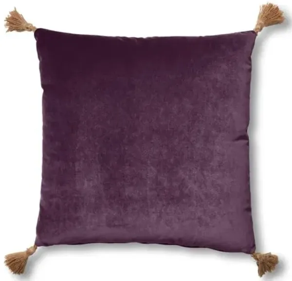 Lou 19x19 Tassel Pillow - Velvet
