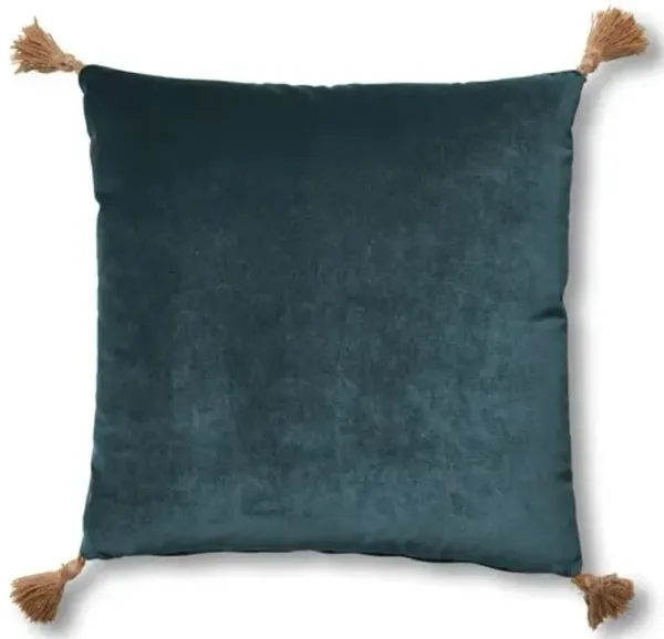 Lou 19x19 Pillow - Teal Velvet
