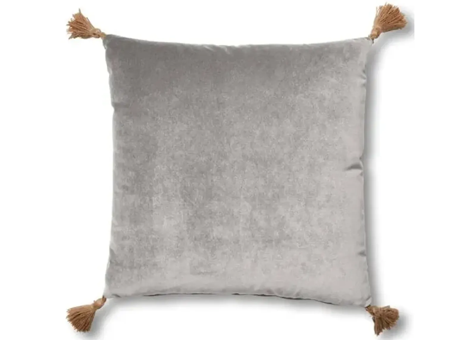 Lou 19x19 Pillow - Light Gray Velvet