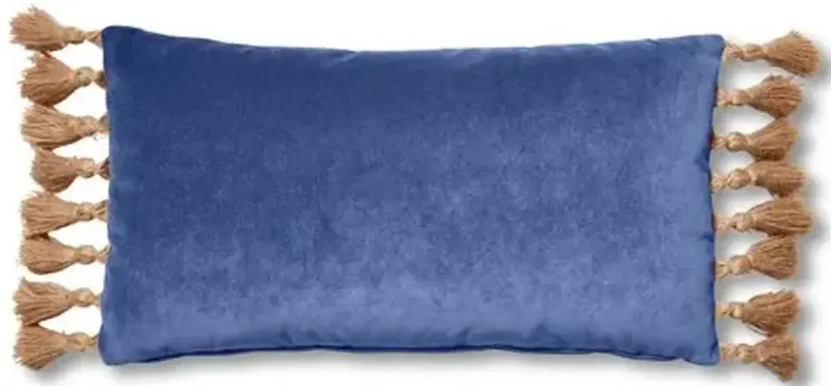 Lou 12x23 Lumbar Pillow - Cobalt Velvet