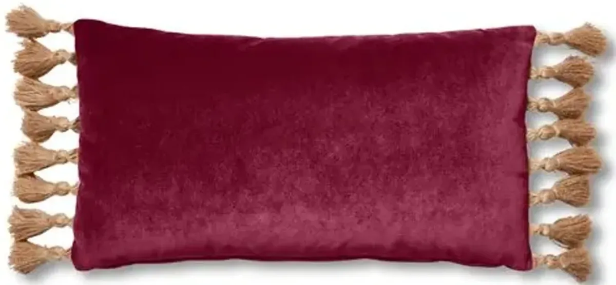 Lou 12x23 Lumbar Pillow - Currant Velvet