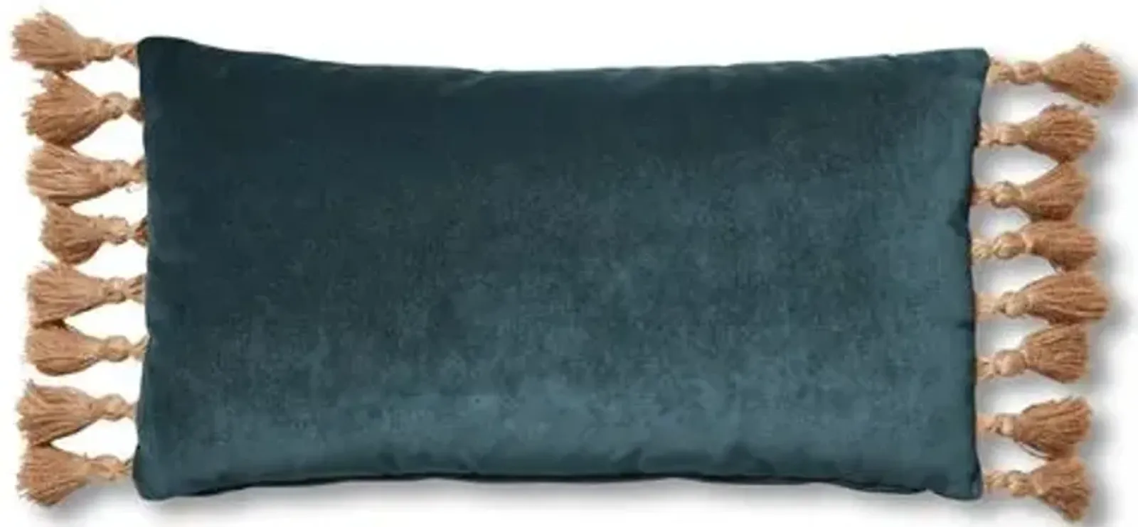 Lou 12x23 Lumbar Pillow - Teal Velvet