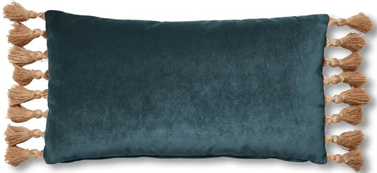 Lou 12x23 Tassel Lumbar Pillow, Velvet