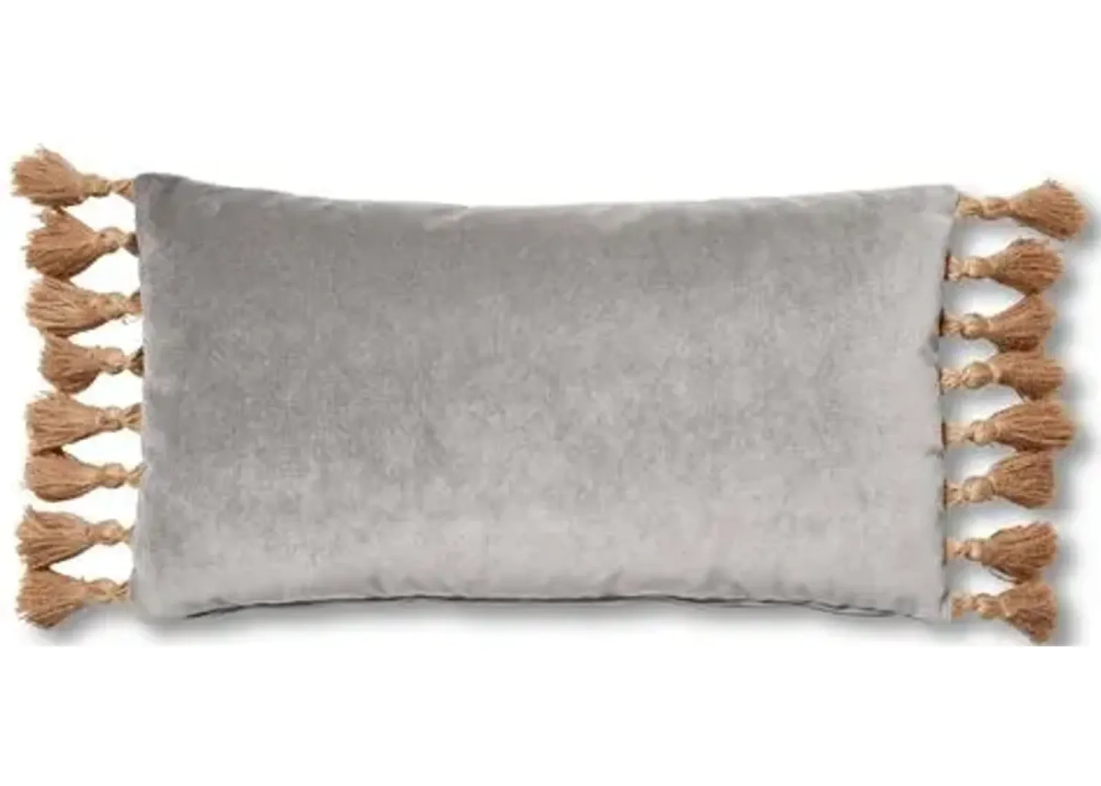 Lou 12x23 Lumbar Pillow - Light Gray Velvet