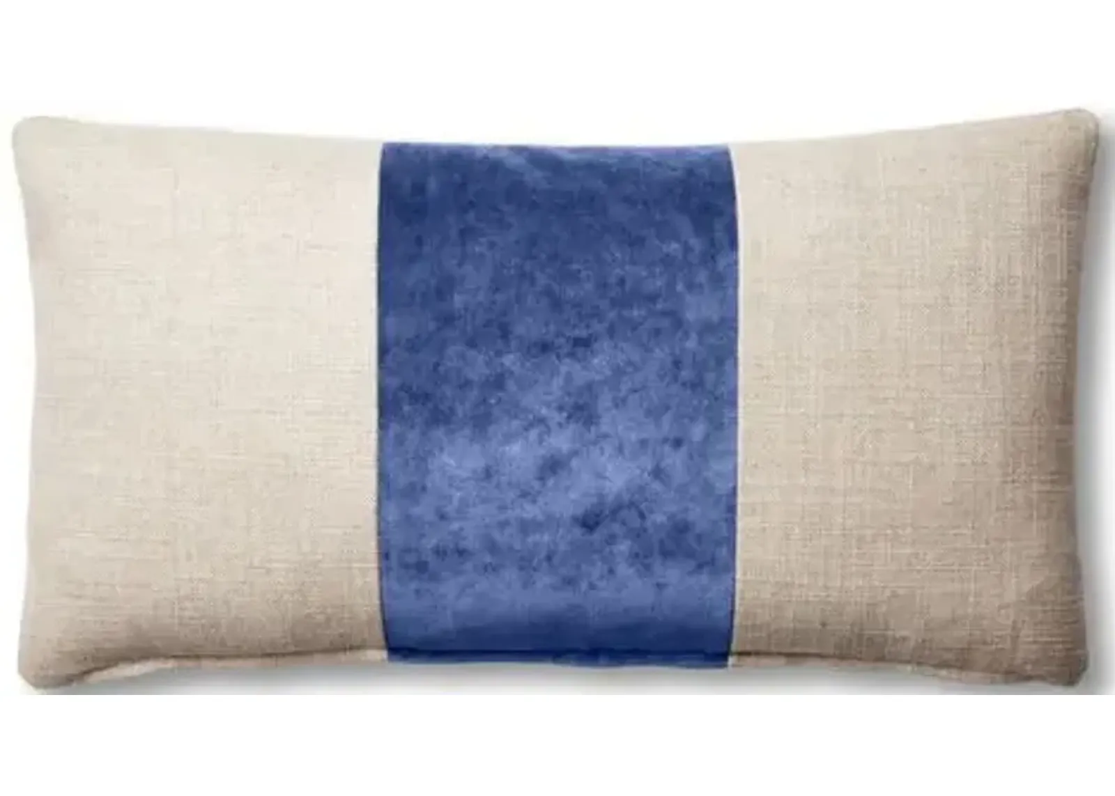 Blakely 12x23 Lumbar Pillow - Natural/Cobalt