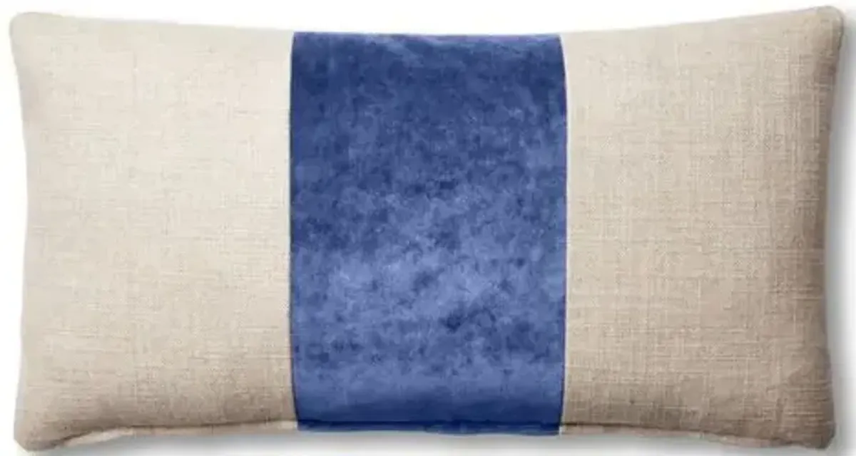 Blakely 12x23 Lumbar Pillow - Natural/Cobalt