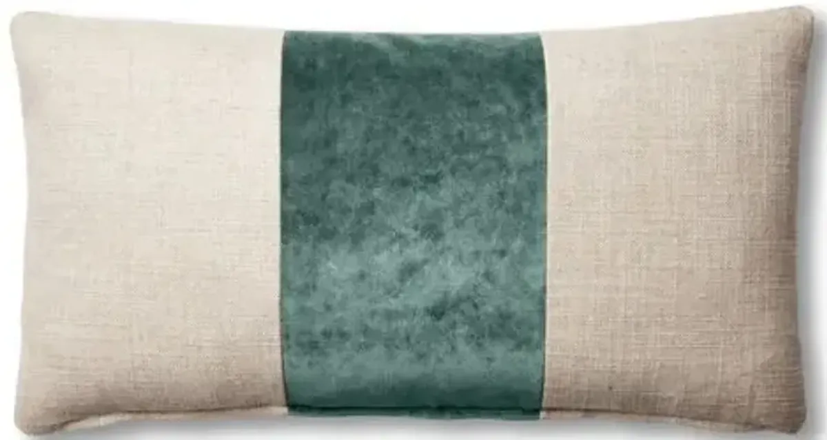 Blakely 12x23 Lumbar Pillow - Natural/Jade