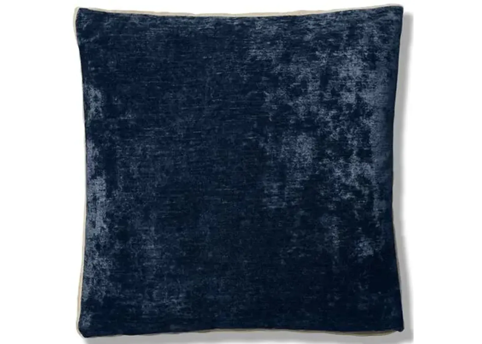 Hannah 22x22 Box Pillow - Indigo/Cream Velvet