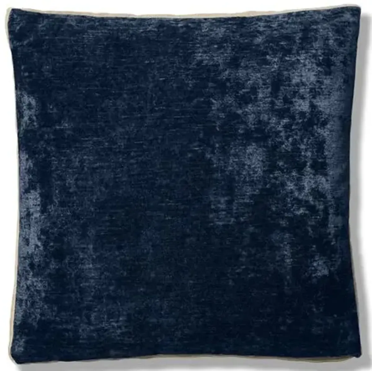 Hannah 22x22 Box Pillow - Indigo/Cream Velvet