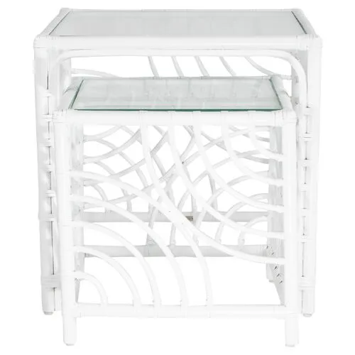 Swirl Nesting Tables - White