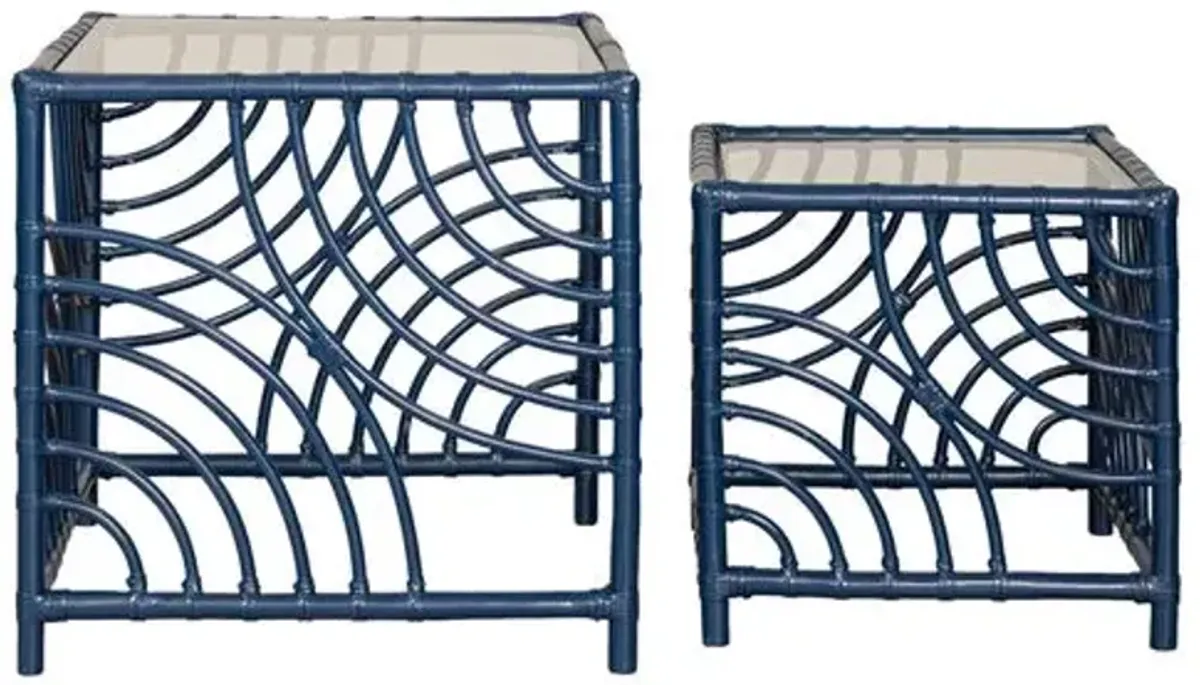 Swirl Nesting Tables - Navy - Blue