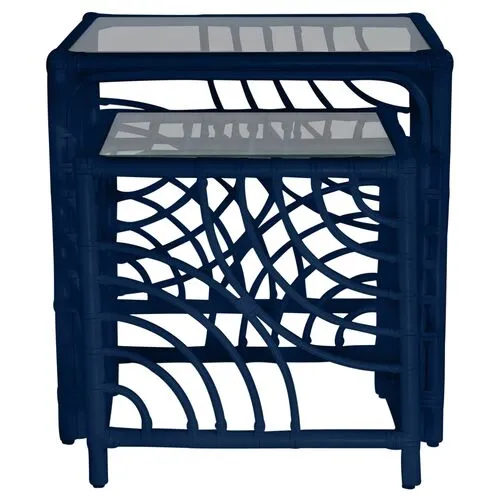 Swirl Nesting Tables - Navy - Blue