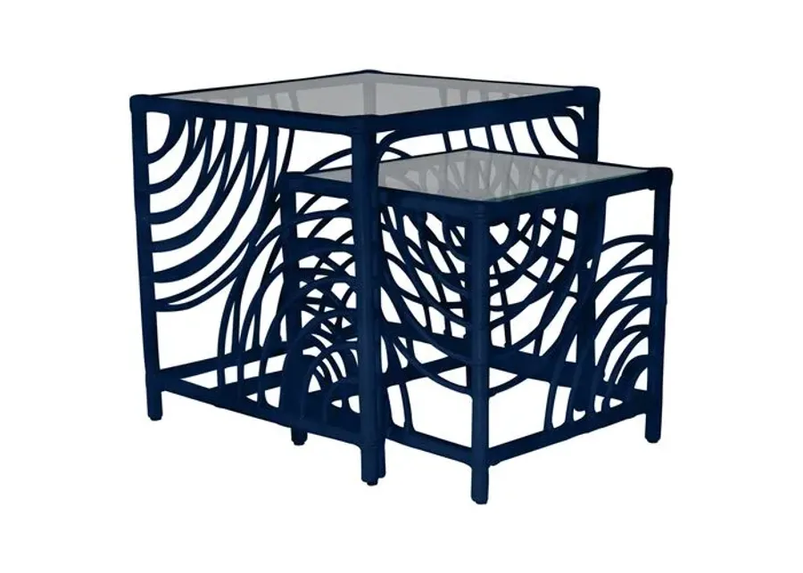 Swirl Nesting Tables - Navy - Blue