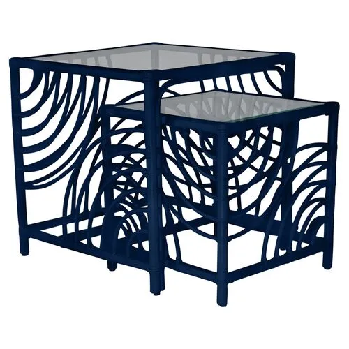 Swirl Nesting Tables - Navy - Blue