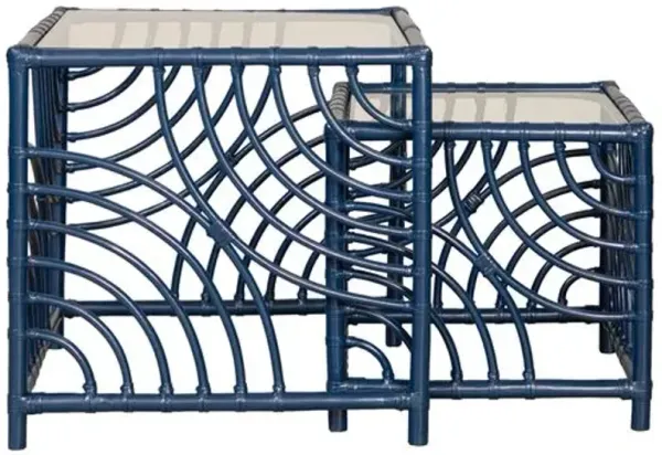 Swirl Nesting Tables - Navy - Blue