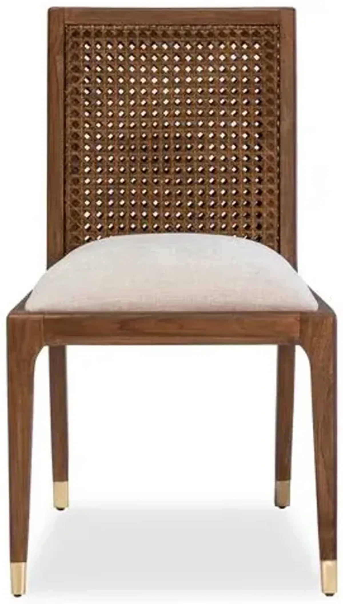 Lido Cane Side Chair - Teak/Beach Crypton - Brownstone Furniture - Beige