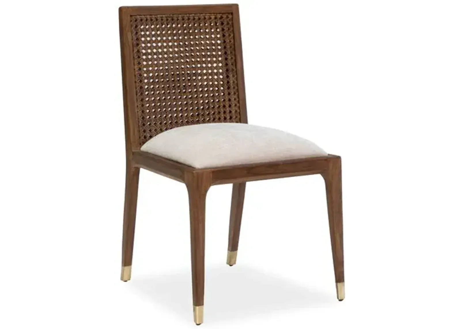 Lido Cane Side Chair - Teak/Beach Crypton - Brownstone Furniture - Beige