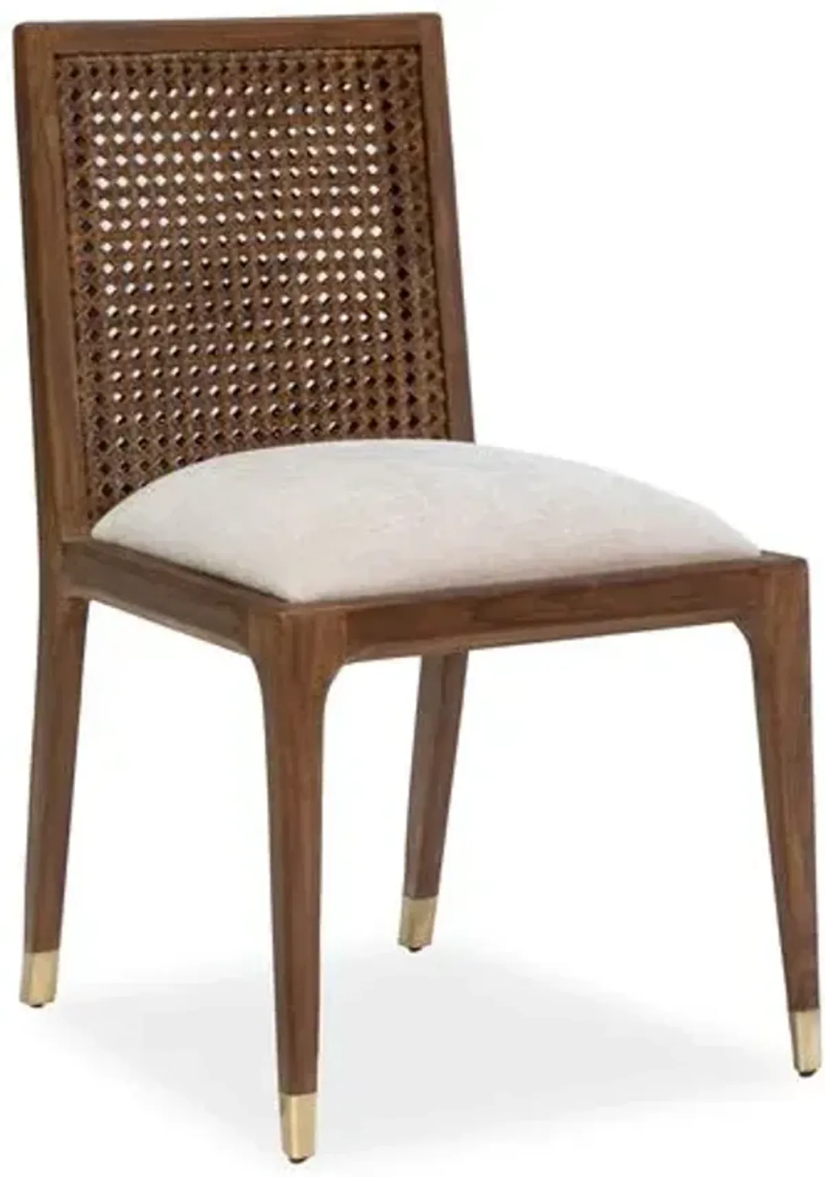 Lido Cane Side Chair - Teak/Beach Crypton - Brownstone Furniture - Beige