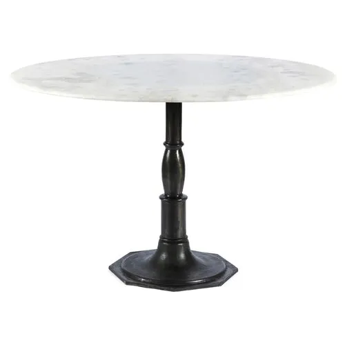 Ira 48" Round Dining Table - White Marble